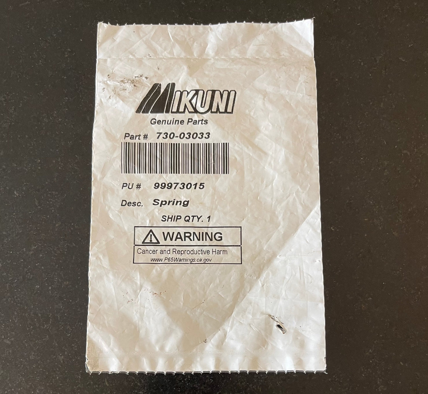 Mikuni pop off spring black 80g 730-03033 - Jetguru