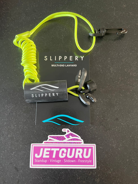 Slippery - Floating Multi Jet Ski Safety Cut Out Lanyard - Neon Yellow - Jetguru
