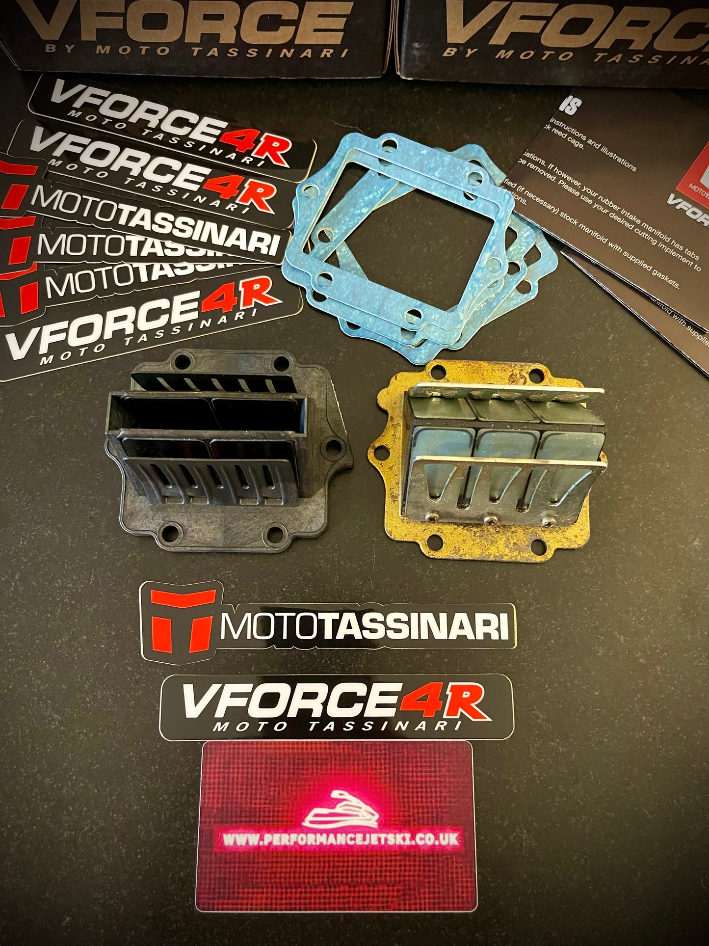 Moto Tassinari V-Force 4R V4R Reeds and Cages (Pair) - Kawasaki 550SX Jet Ski - Jetguru