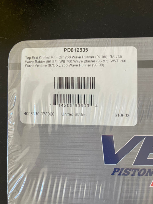 Yamaha 760 WB XL GP RA WVT Jet Ski Top End Gasket Kit - Vertex 610603 - Jetguru