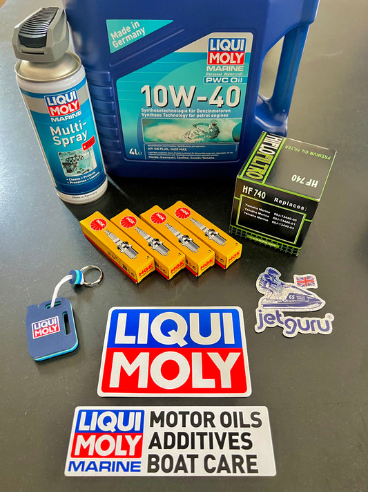 Yamaha 1800cc SVHO Jet Ski Full Service Kit - Oil - Filter - Spark Plugs & Marine Multi Spray
