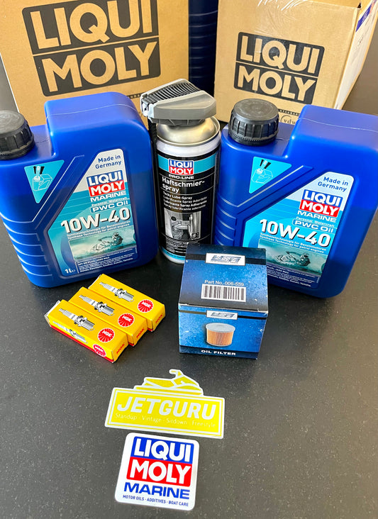 Liqui-Moly Seadoo Spark 1UP 2UP Trixx 60 90 GTI Jet Ski Full Service Kit - Oil - Spark Plugs - Filter & Marine Multi Spray