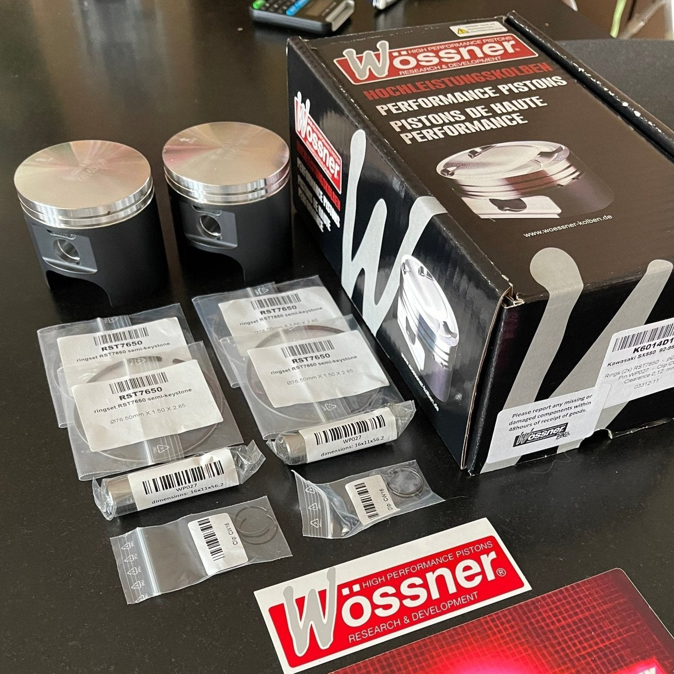 Wossner Forged Piston Kit for Kawasaki Big Pin 750 JS750ZXi SXI - 1.0mm 81mm - Performance Jet Ski (PJS) UK