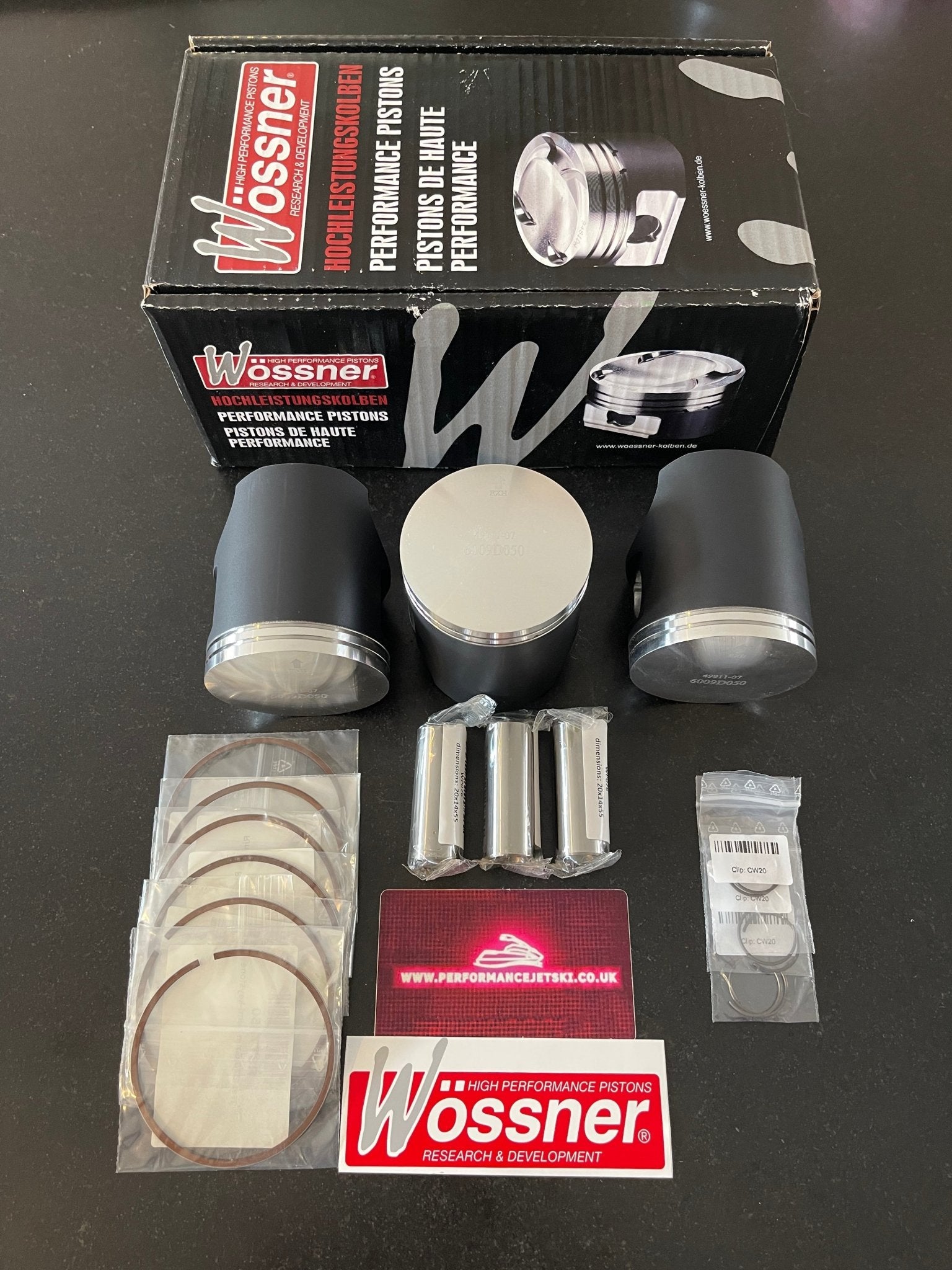 Wossner Kawasaki Piston Kit HBF Ultra 300X 82.91 Size - K6510DB-4 - Performance Jet Ski (PJS) UK